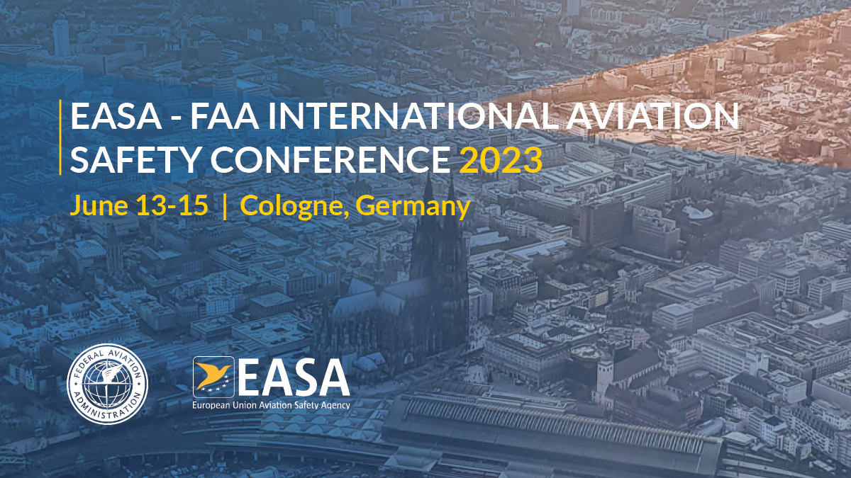 FAANews's tweet photo. Aerospace community! Mark your calendars to join @EASA and the FAA for the 2023 International Aviation Safety Conference, June 13-15 in Cologne, Germany where we’ll discuss global collaboration on safety. Learn more at https://t.co/RdkPWphlvR. #AviationSafetyConference #FAAGlobal https://t.co/Sxyz7WelqT