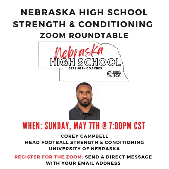 Make plans to join us for the final #Family zoom of the 22/23 school year as we are joined by a very special guest, Nebraska Football Head S&amp;C Corey Campbell!

Link will be sent via email. Not receiving our emails &amp; newsletters? Send a DM with your email address to register!
