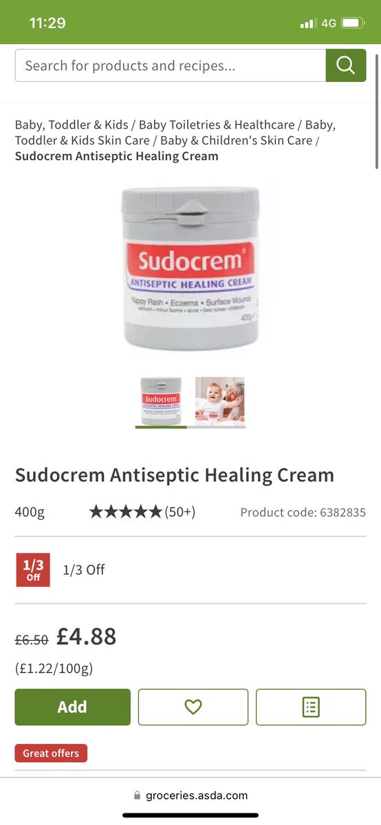 TheBurrowAC's tweet photo. Items advertised as discounted, part of the Baby Event, are being sold at full price in store… The baby wash, baby lotion &amp; sudocrem @AsdaServiceTeam https://t.co/Eph2Xy1ut7