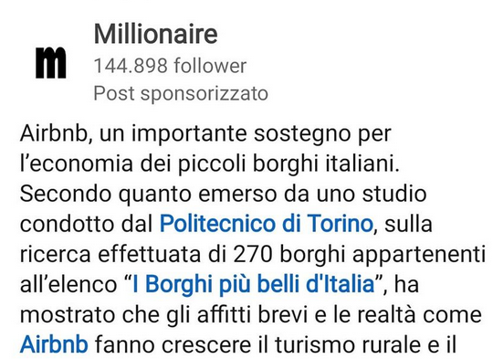 notare, senza prendersi troppo sul serio,  come il discorso sta in piedi perfettamente anche sostituendo "#airbnb" con

"Spaccio di cocaina"

"#lavoro in nero"

continuate voi