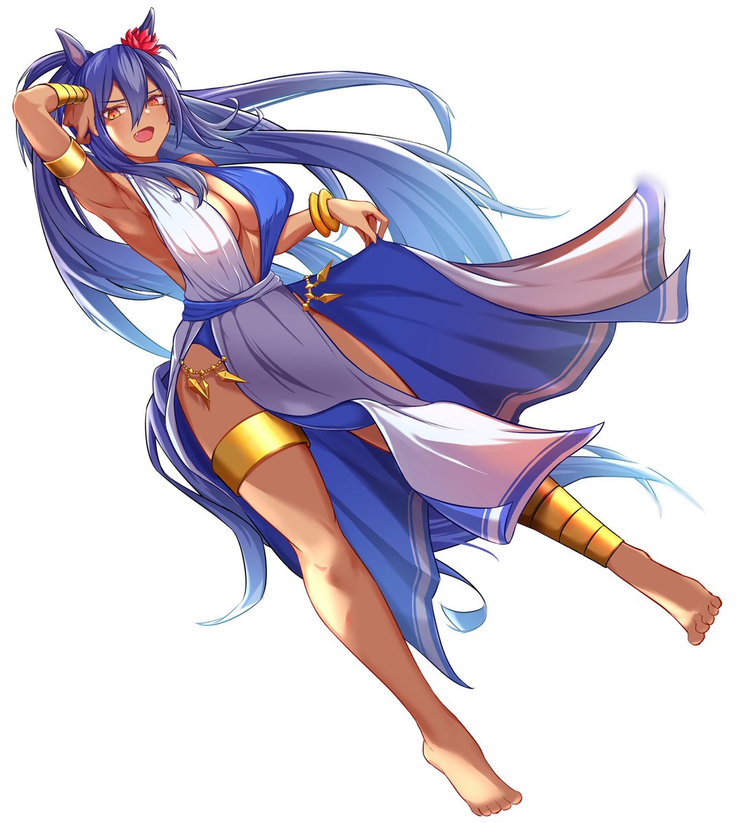 ヒシアマゾン(ウマ娘) 「こちら全身画になりますサブタイトルは『裸足の女神』です嘘です 」|いぶおんけのイラスト