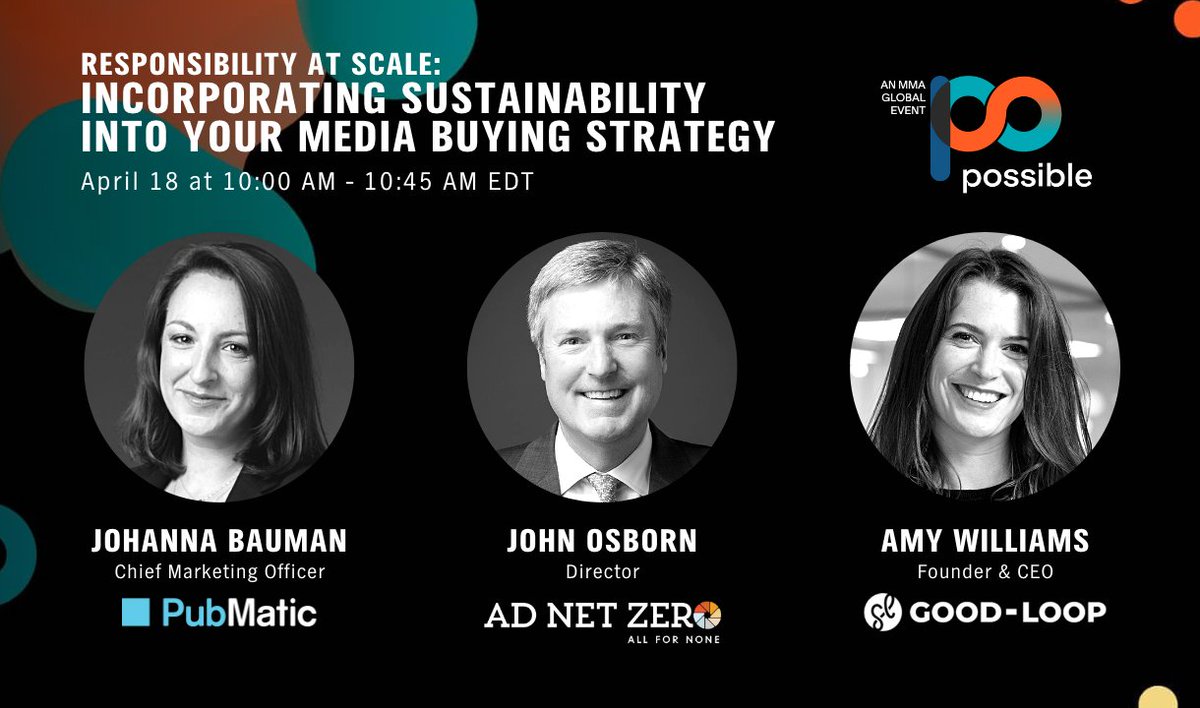 Have you registered for @PossibleEvent yet? Don’t miss our CMO @JohannaP83 discuss #digitaladvertising sustainability alongside Ad Net Zero & @GoodLoopHQ. #possible2023 possibleevent.com/agenda/