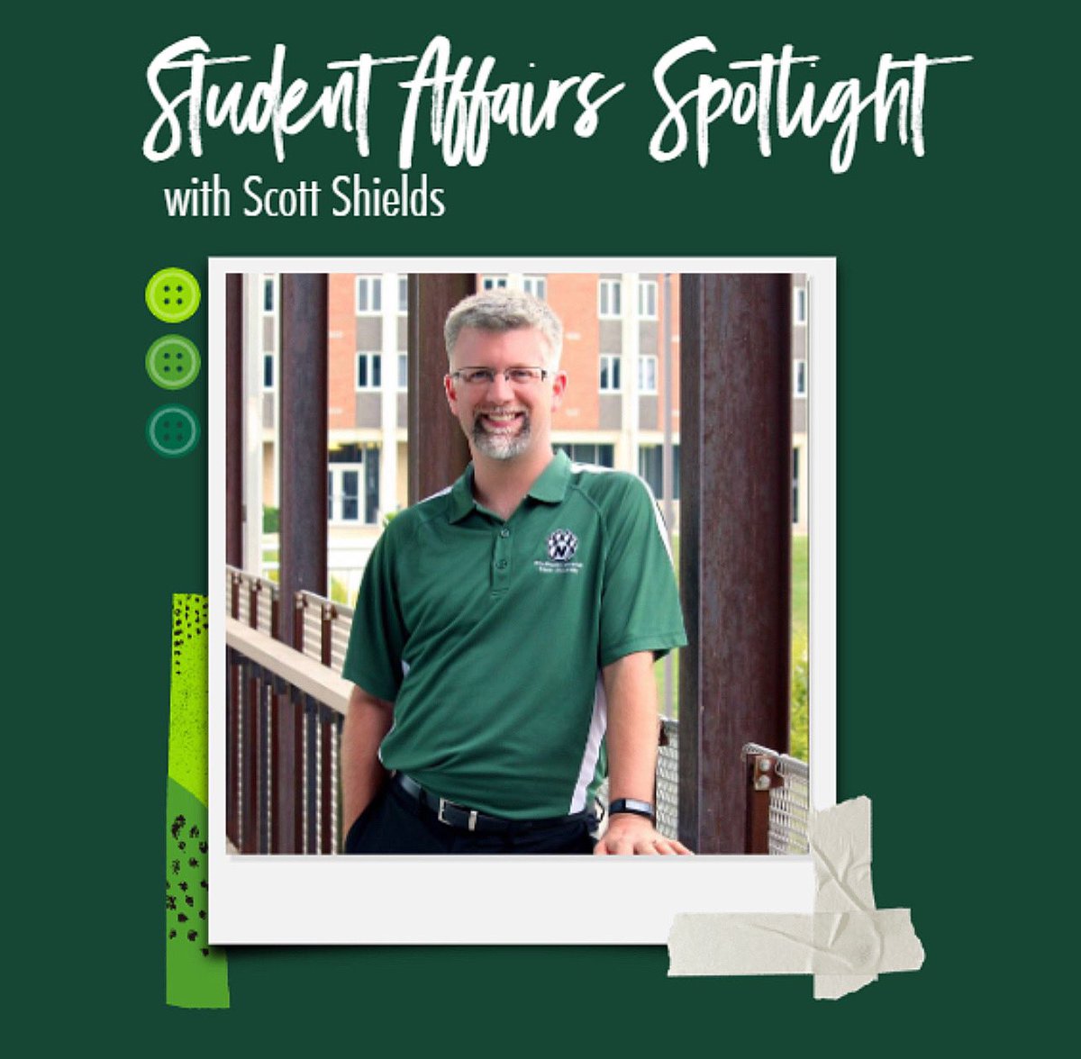 A rainy Monday morning calls for another spotlight! Today we have Scott Shields, Assistant Director of Operations! Check it out on our Instagram! 

#BearcatsConnect