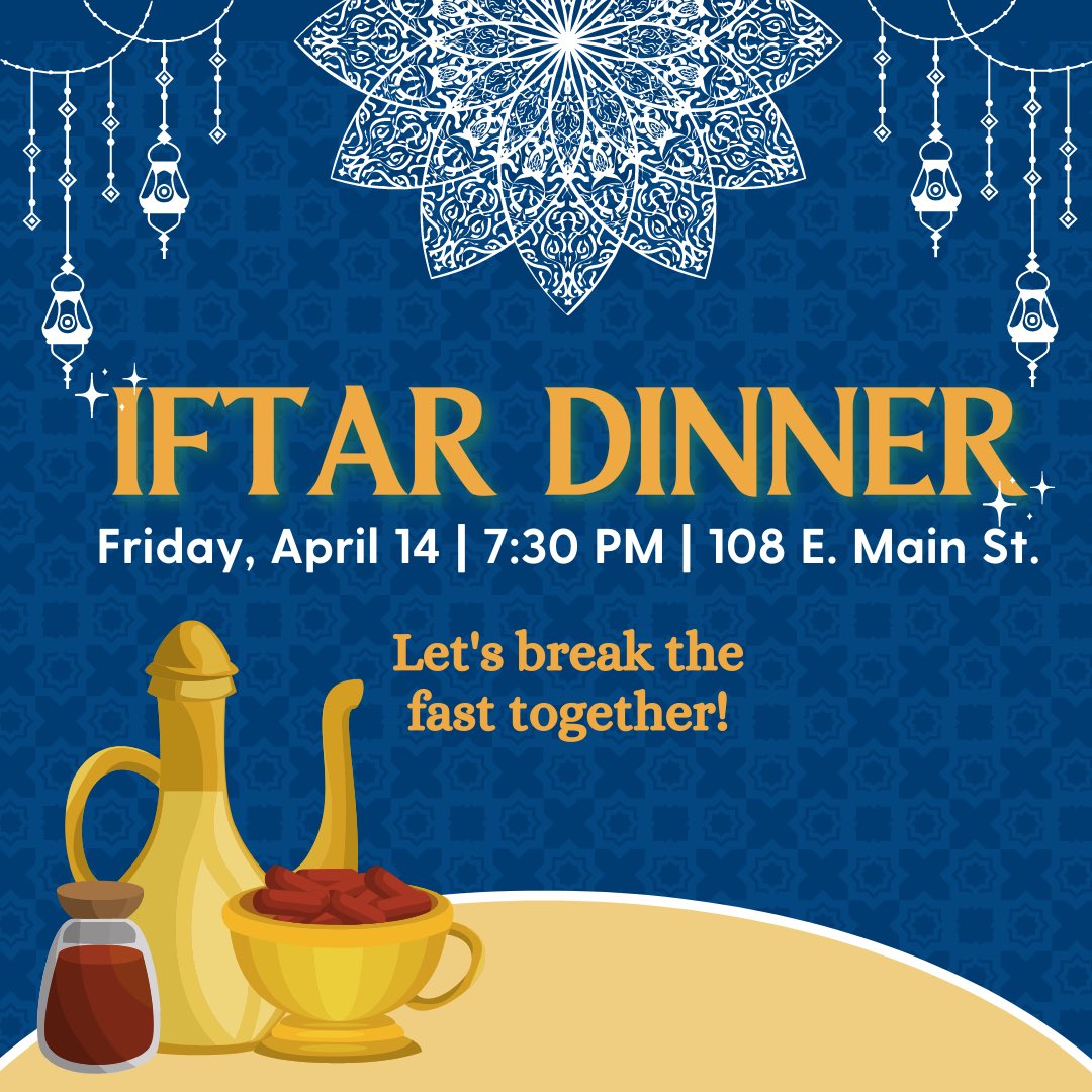 UDelawareELI's tweet photo. #IftarDinner

Our Iftar dinner is open to all ELI current student, whether or not you fast during Ramadan - Muslim or non-Muslim! 

Please join us and celebrate as a community.  Seats are limited to 100 current ELI students.

Please, sign up via link in our bio. https://t.co/3srBJOSZSF