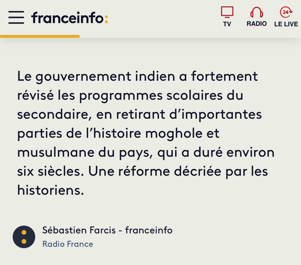 C’est marrant de voir les historiens occidentaux, qui ont édulcoré et passé sous silence leurs crimes en Afrique, et falsifié l’histoire multi-millénaire de notre continent pour la blanchir et la rendre quasi inexistante, s’émouvoir de la réforme des programmes scolaires en Inde.