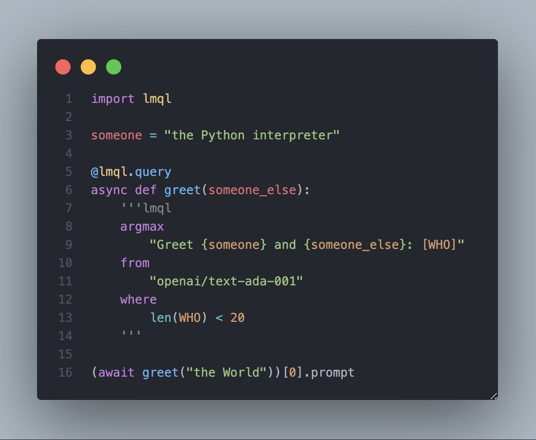 lmqllang's tweet photo. 👩💻We just released our LMQL extension for @code, with support for .lmql files and LMQL embedded in Python: https://t.co/DtGBzKdiSd
Did you know that you can use LMQL directly from within Python, including function arguments and access to the parent scope?
#vscode #lmql #gpt https://t.co/t28FkCt3Wi