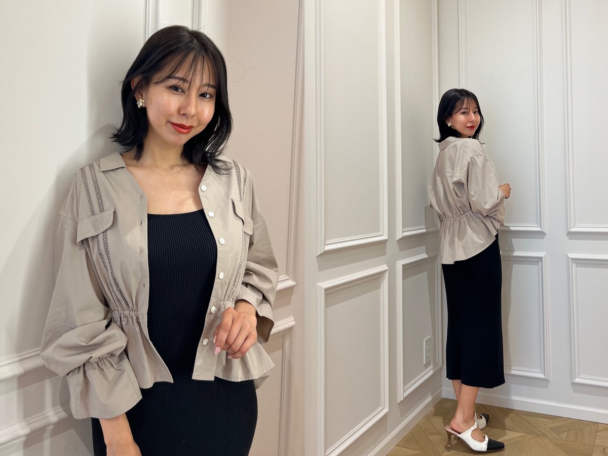 Her lip to on Twitter: "🏷Lace Trimming Cotton Blouse - beige - キャミドレス一枚