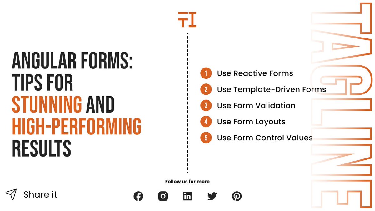 InfotechTagline's tweet image. 🔍 Looking to level up your Angular forms? 💪 Check out these tips for stunning and high-performing results that will take your forms to the next level! 🚀
#AngularForms #webdevelopmenttips #highperformance #taglineinfotech #newpost #technology #angular #developers