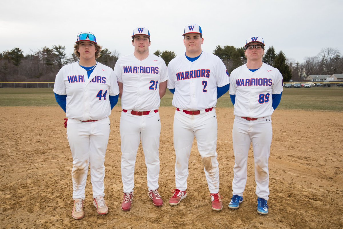 Introducing your 2023 Captains, Evan Gaffney, <a href="/JasonPince21/">Jason Pinsonnault</a>, <a href="/JakeFredericks9/">Jake Fredericks</a>, <a href="/EthanNowak8/">Ethan Nowak</a>. The Warriors travel to <a href="/LHSLancers17/">Brent Demas</a> for opening day today. <a href="/Winnawar/">WinnacunnetAthletics</a> 
Photo cred: Matt Parker