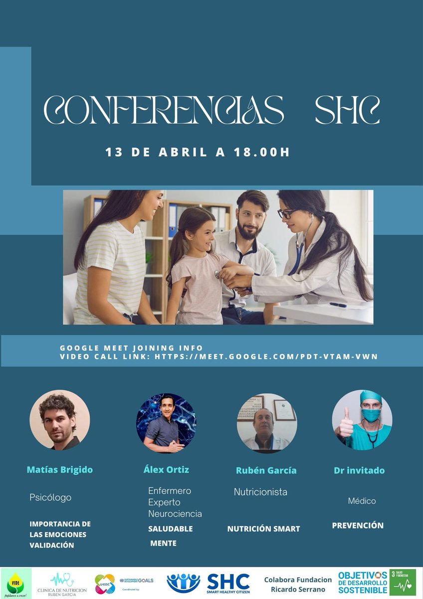 El Jueves a las 18.00h  familias y docentes pueden acceder al congreso Smart Healthy Citizen "Aprender a vivir mejor con SHC"
Google Meet joining info
Video call link: meet.google.com/pdt-vtam-vwn
👉#Smartschools3.0@gmail.com Smarthealthycitizen.org #shcworld #Shc_europe