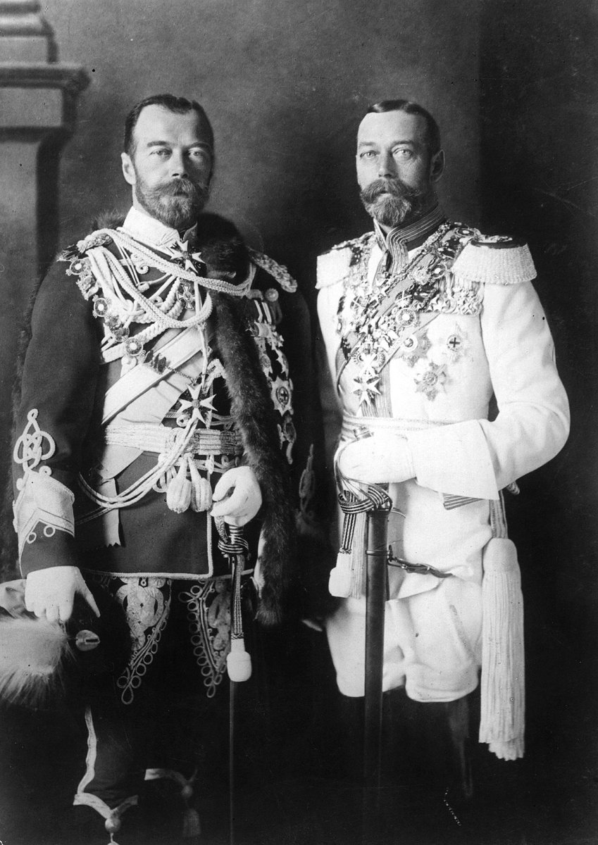 George V and his cousin - Nicholas of Russia.