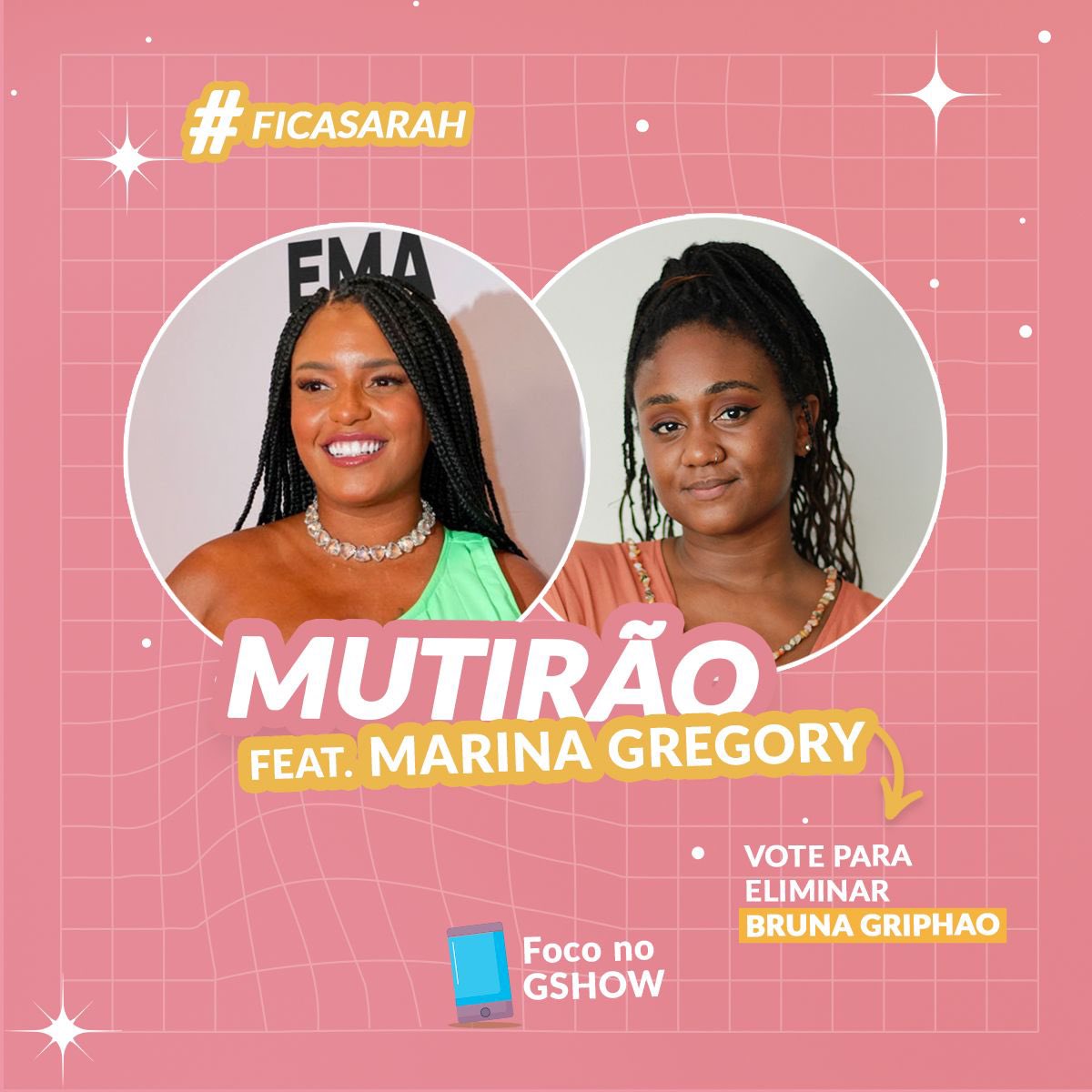 🚨MUTIRÃO FEAT <a href="/marinavgregory/">Marina Gregory</a> 

💅🏿#ForaBruna

✔️META: 500 VOTOS POR PESSOA 

⏰ENCERRA ÁS 10H

❌O VOTO É PRA ELIMINAR, VOTEM NA BRUNA 

👉🏿A cada 20 votos, comente um emoji nesse post

💪🏿FOCO NO GSHOW 

gshow.globo.com/realities/bbb/…

#TeamSaraline #BBB23 #ForaBruna