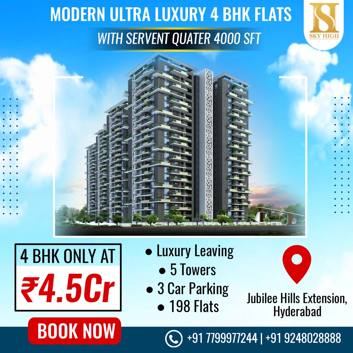 hyd_properties's tweet photo. Contact Us: 7799977244, 9248028888
Modern Ultra Luxury 4BHK Flats with servent quater 4000 sft @ Jubilee Hills Extension, Hyderabad.
Price - 4.5 Cr
https://t.co/tyP9woAmZn
#flatforsale #flatforsaleinhyderabad #hyderabadrealestate #realestateagency #investment #business https://t.co/TghUJXdYTY