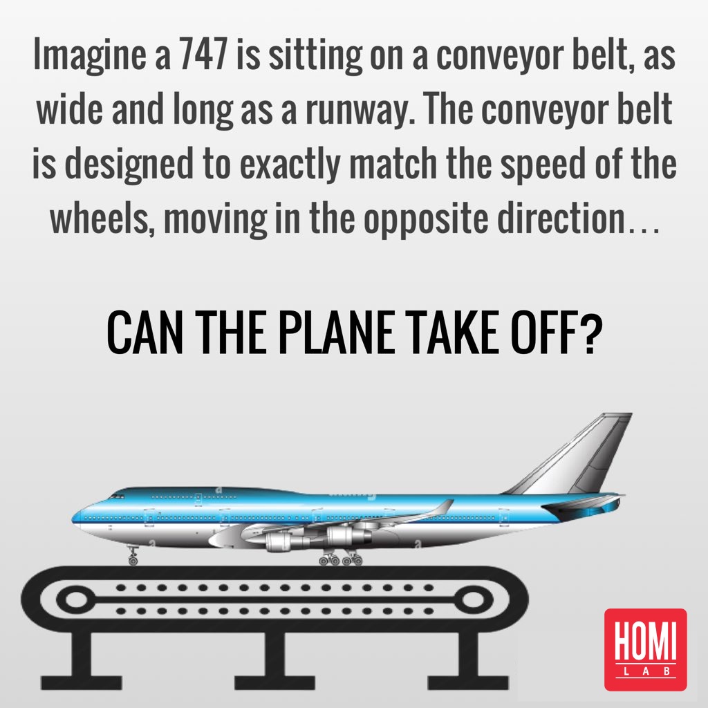 homi_lab's tweet image. Can a plane take off on a conveyor belt runway? 🤔🛫 The answer might surprise you! 
PS: We should all get the same answer!
#planeonconveyorbelt #aviationmystery #takeoffchallenge #sciencequestions #aerodynamics101 #homilab