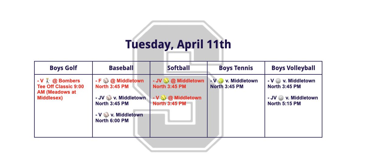Big Day today, lots of North v. South action across all sports! <a href="/JRCarroll4/">Rich Carroll</a> <a href="/StacyATCSouth/">EagleAthleticTrainer</a> <a href="/MiddsouthNation/">Midd South Nation</a> <a href="/ColteMHSS/">Danielle Colte</a> <a href="/EspositoMHSS/">Vincent Esposito</a> <a href="/MTPSRasmussen/">𝐉𝐢𝐦 𝐑𝐚𝐬𝐦𝐮𝐬𝐬𝐞𝐧</a>