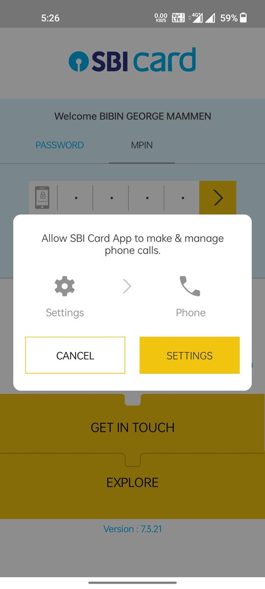 bibingm's tweet photo. Why the hell @SBICard_Connect  app on @Android is insisting for phone permissions?  @GooglePlay @AndroidDev @TheOfficialSBI https://t.co/L9c6Jx7Y0m