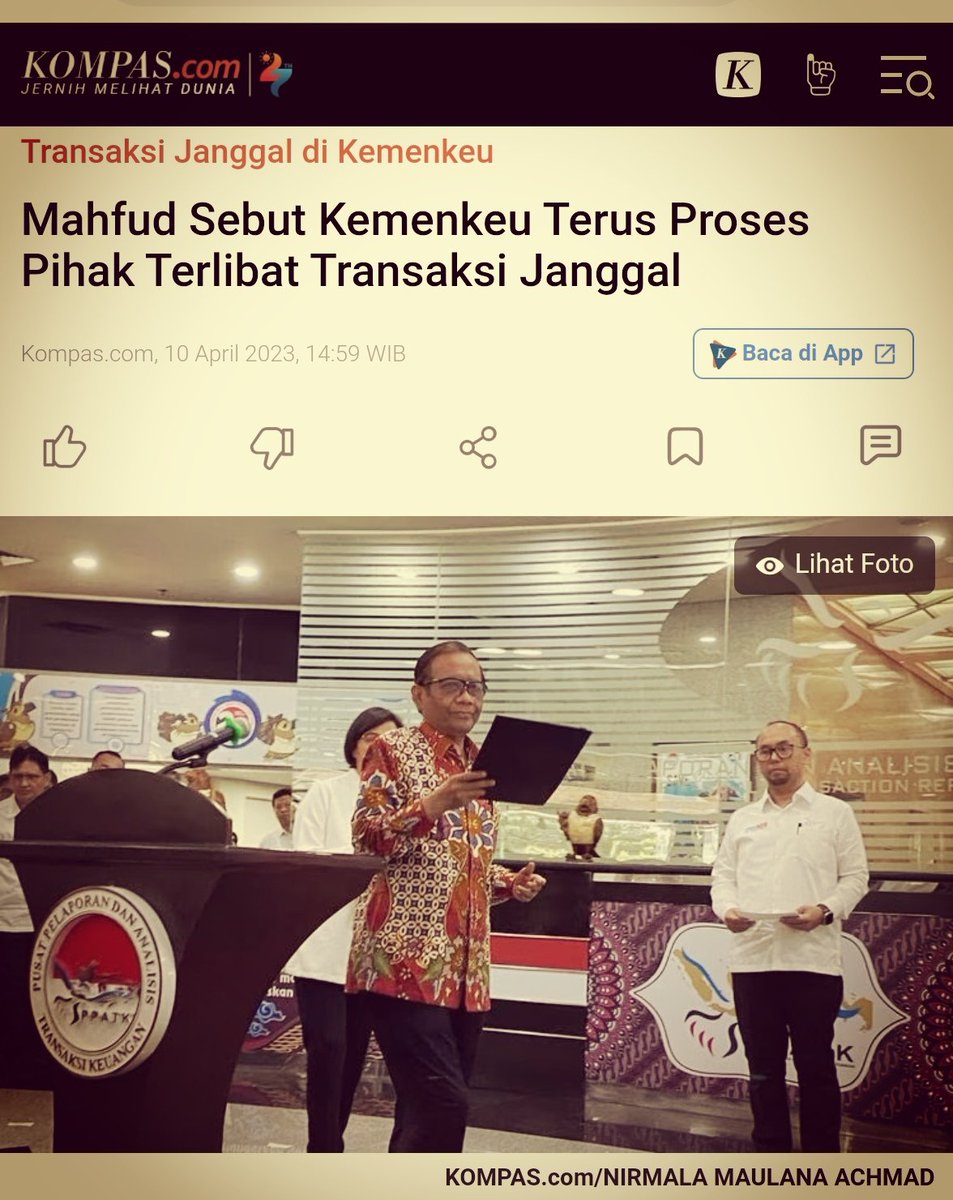 WagimanDeep212_'s tweet photo. Akhirnya!
Semua kasus2 laporan PPATK yg mandek akan ditindak lanjutin
Pak @mohmahfudmd pastikan Kemenkeu akan bekerjasama dgn @PPATK menindaklanjuti dugaan terjadinya Tindak Pidana Asal (TPA) &amp; Tindak Pidana Pencucian Uang (TPPU) di lingkungan @KemenkeuRI

https://t.co/4dzCiYSC1x https://t.co/OrRZm03Alz
