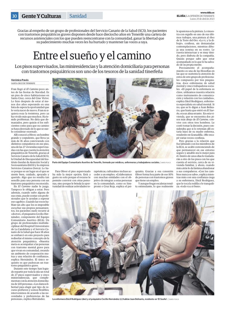 La imprescindible sanidad pública trabajando por la recuperación de las personas diagnosticadas de trastorno mental grave.