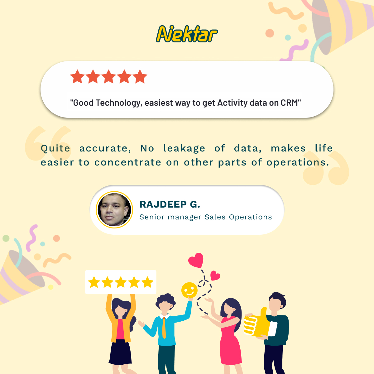 Nektar.ai (@ainektar) on Twitter photo Doing a happy dance on Monday with this message from our friends at <a href="/observeAI/">Observe.AI</a> 💃 🕺
A quick glimpse into how our customers are able to unlock mid-funnel visibility by solving the challenge of incomplete CRM data 💥
#customerlove #customerreviews #g2reviews #dataquality #crm Doing a happy dance on Monday with this message from our friends at <a href="/observeAI/">Observe.AI</a> 💃 🕺
A quick glimpse into how our customers are able to unlock mid-funnel visibility by solving the challenge of incomplete CRM data 💥
#customerlove #customerreviews #g2reviews #dataquality #crm