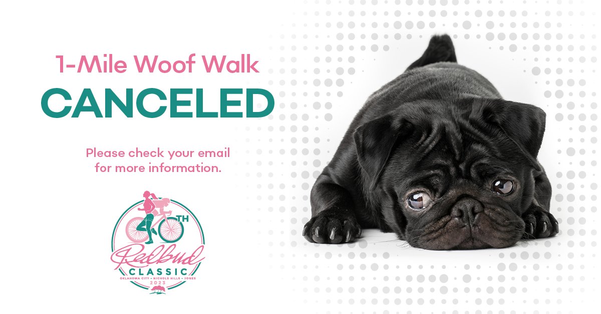 🚨The 1-Mile Woof Walk is canceled🚨 due to the ongoing health concerns following the recent canine flu outbreak. We are committed to keeping the community safe and healthy, including our furry, four-legged friends.🐶

Registrants, please check your email for more information.❤️