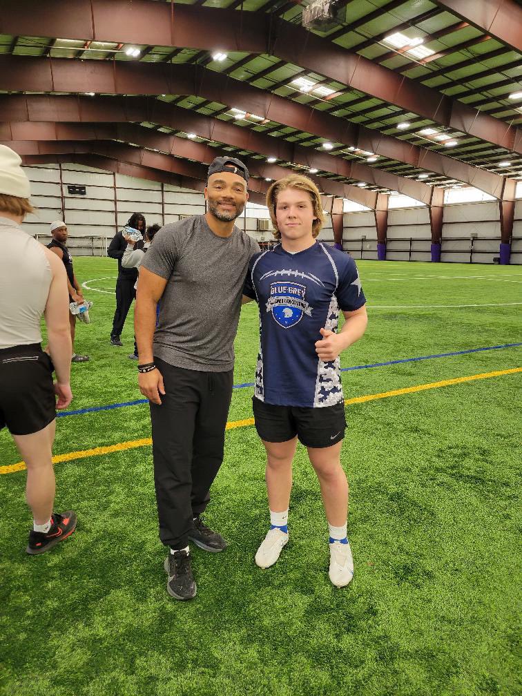 Grateful to have gone to <a href="/BlueGreyFB/">Blue-Grey All-American Bowl</a>  combine, 4.72 40 yd dash, 9.2 broad jump, 18 rep bench with 185, you can view results @ bluegreyfootball.com/rocky-mountain…