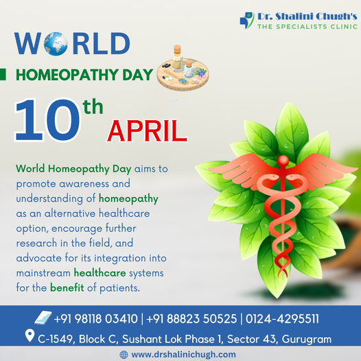 World homeopathy day
Dr.Shalini Chugh's - The Specialists Clinic

#Drshalinichugh #homeopathyday #healthcare #WorldHomeopathyDay #homeopathymedicine #homeopathyheals #homeopathic #health #naturalmedicine #homeopathicdoctor #homeopathicremedy