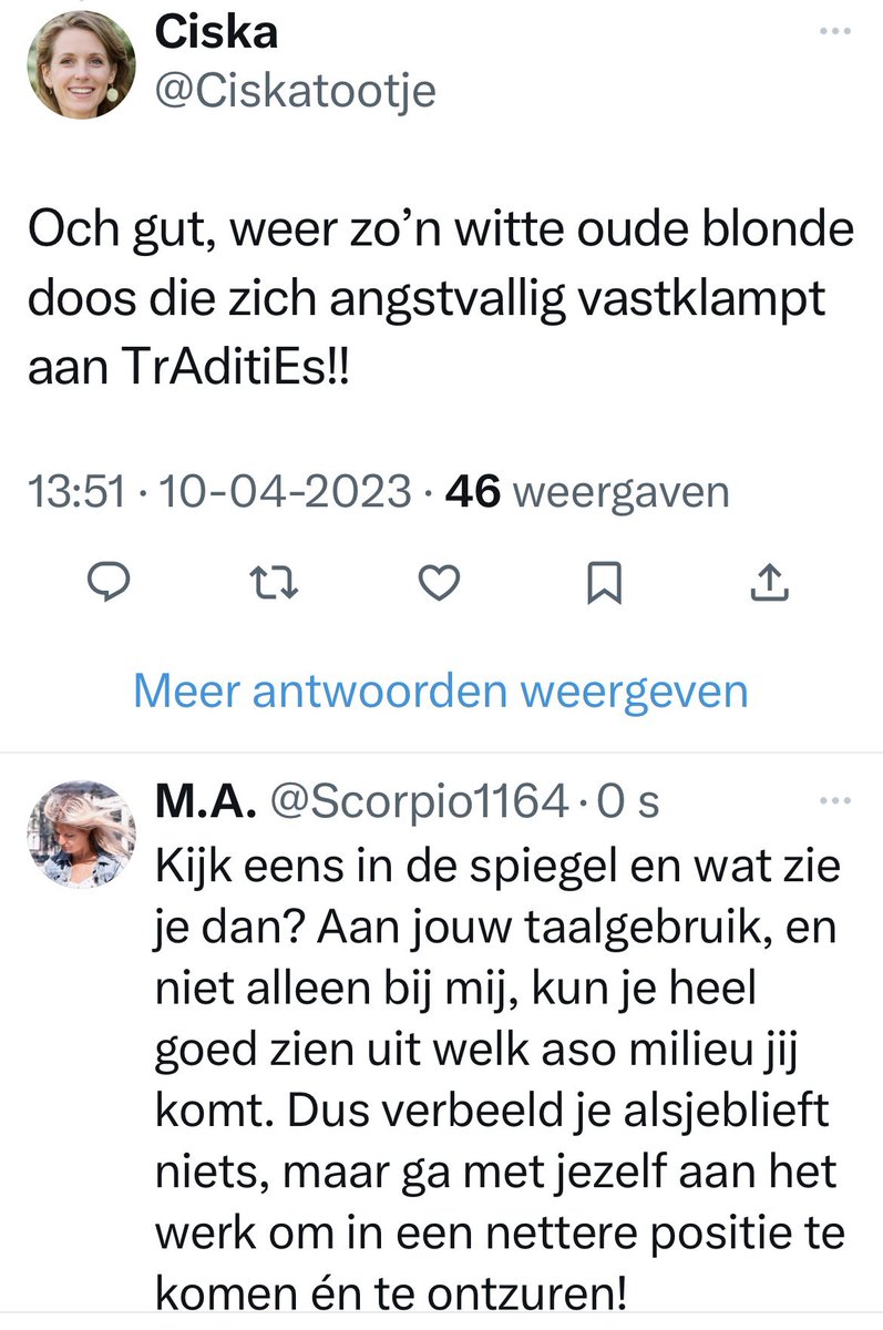 Scorpio1164's tweet photo. Kijk eens; dit zijn nu #klimaatdrammers een beter milieu begin bij jezelf met je giftige woorden #Ciska @Ciskatootje https://t.co/CHKFR5PH8C
