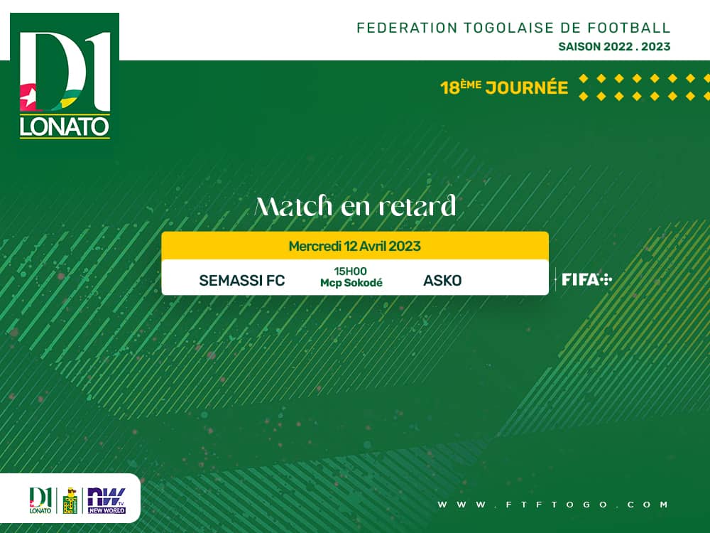 FtfTogolaise's tweet photo. 🛑#D1LONATO 🇹🇬
➡️#SEMASSI de Sokodé et #ASKO de Kara s'affrontent ce mercredi 12 avril dans le cadre du match en retard de la 18ème journée. https://t.co/1J6yVUFqYl