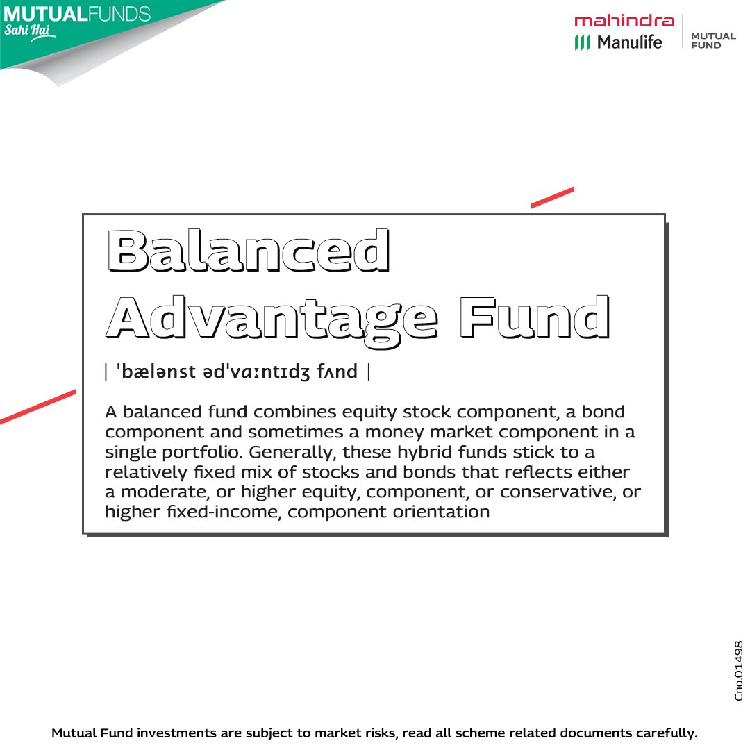 MahindraMMF's tweet photo. Just the right balance may help you achieve your financial goals!
To know more about our schemes, please reach out to your
Mutual Fund Distributor or visit us at https://t.co/lonbjZfm5Y
#mahindramanulifemf #mutualfunds #investments #baf #balancedadvantagefund #mfsaurus https://t.co/RYqsaVmE8G