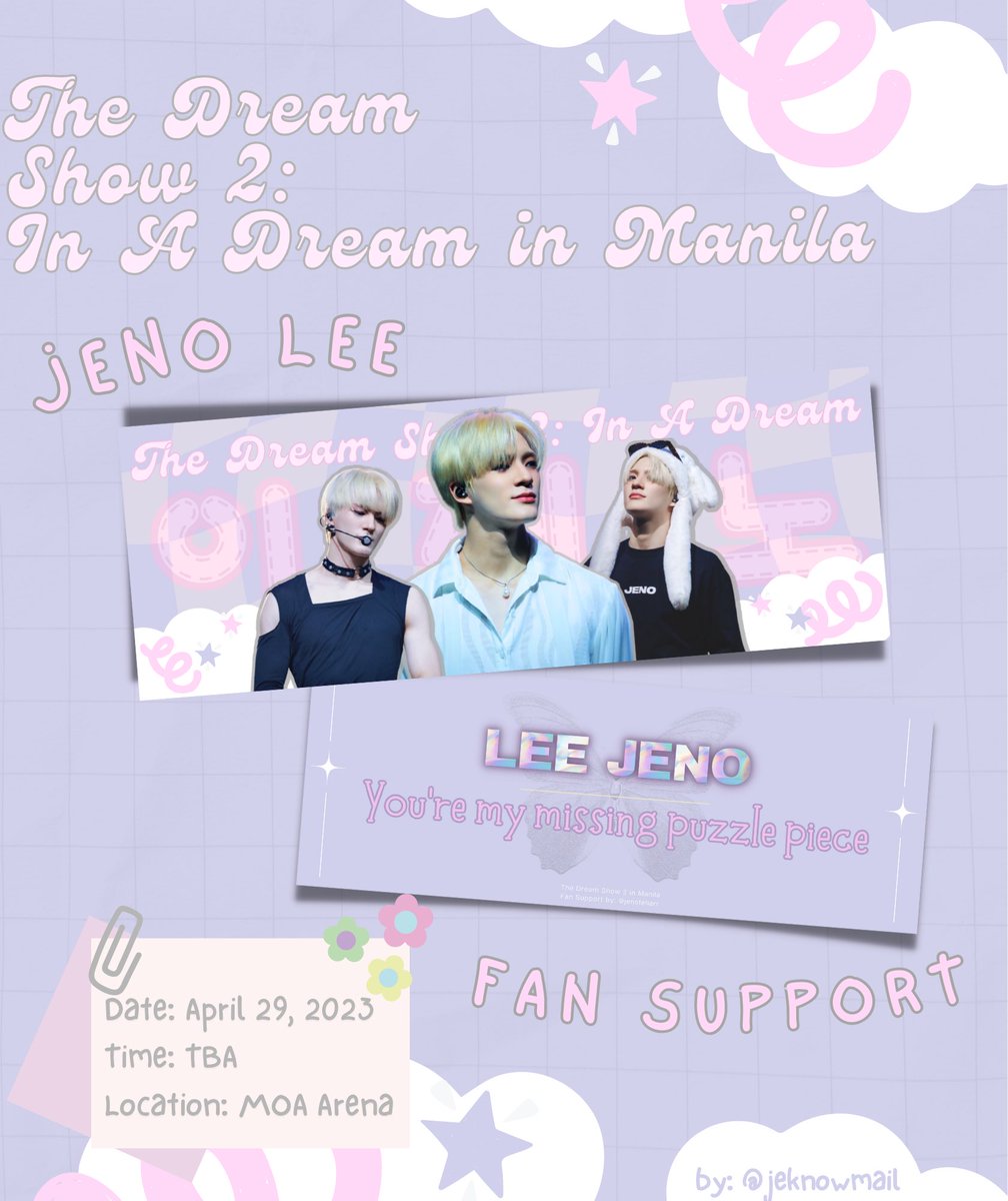 jeknowmail's tweet photo. THE DREAM SHOW 2: IN A DREAM IN MANILA
﹟ JENO fan support by: @jeknowmail ♡

𐬹 like and rt
𐬹 show this twt on d-day
𐬹 limited quantity; strictly 1:1 ratio

˚ ༘  — dm for trades and donations ◡̈ 

#THEDREAMSHOW2_in_MANILA
#TDS2inMNL #제노 https://t.co/bNEWyIWzJ1
