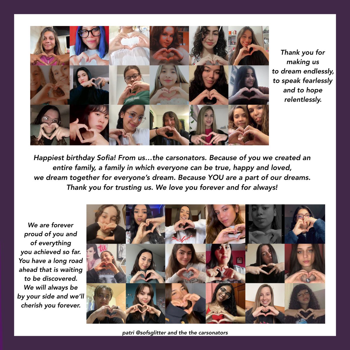 sofsglitterrr's tweet image. Happiest birthday to our beloved @SofiaCarson you owned our hearts from the very first moment! Thank you for making us believe in who we are, making us feel powerful and unstoppable. Thank you for letting us discover our stories by traveling through your music, YOU ARE PURE ART🤍