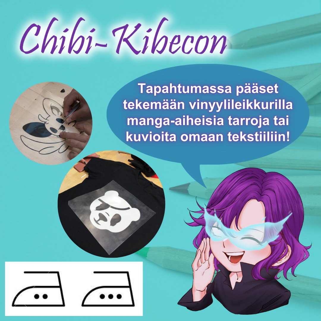 Chibi-Kibeconissa pääset kokeilemaan mangan piirtämistä ja tekemään vinyylileikkurilla tarroja tai kuvioita omaan tekstiiliin, joka kestä kuumaa. Lue lisää pajoista Kibeconin nettisivulta: kibecon.com/ohjelma/
#manga #piirtäminen #vinyylileikkuri #kirjastocon #kibecon