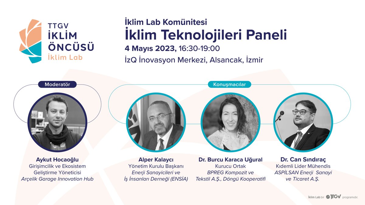 TTGV1991's tweet photo. #İklimTeknolojileri Paneli serisinde üçüncü panelimiz için 4 Mayıs'ta İzmir'deyiz!

#İklimLab komünite üyelerimiz ve iklim teknolojilerine ilgili profesyoneller ile bir araya geleceğimiz panelimize dair detaylı bilgi almak ve kayıt olmak için 👇

https://t.co/3iwHc7v8Qt https://t.co/YY1OPGKb2Q