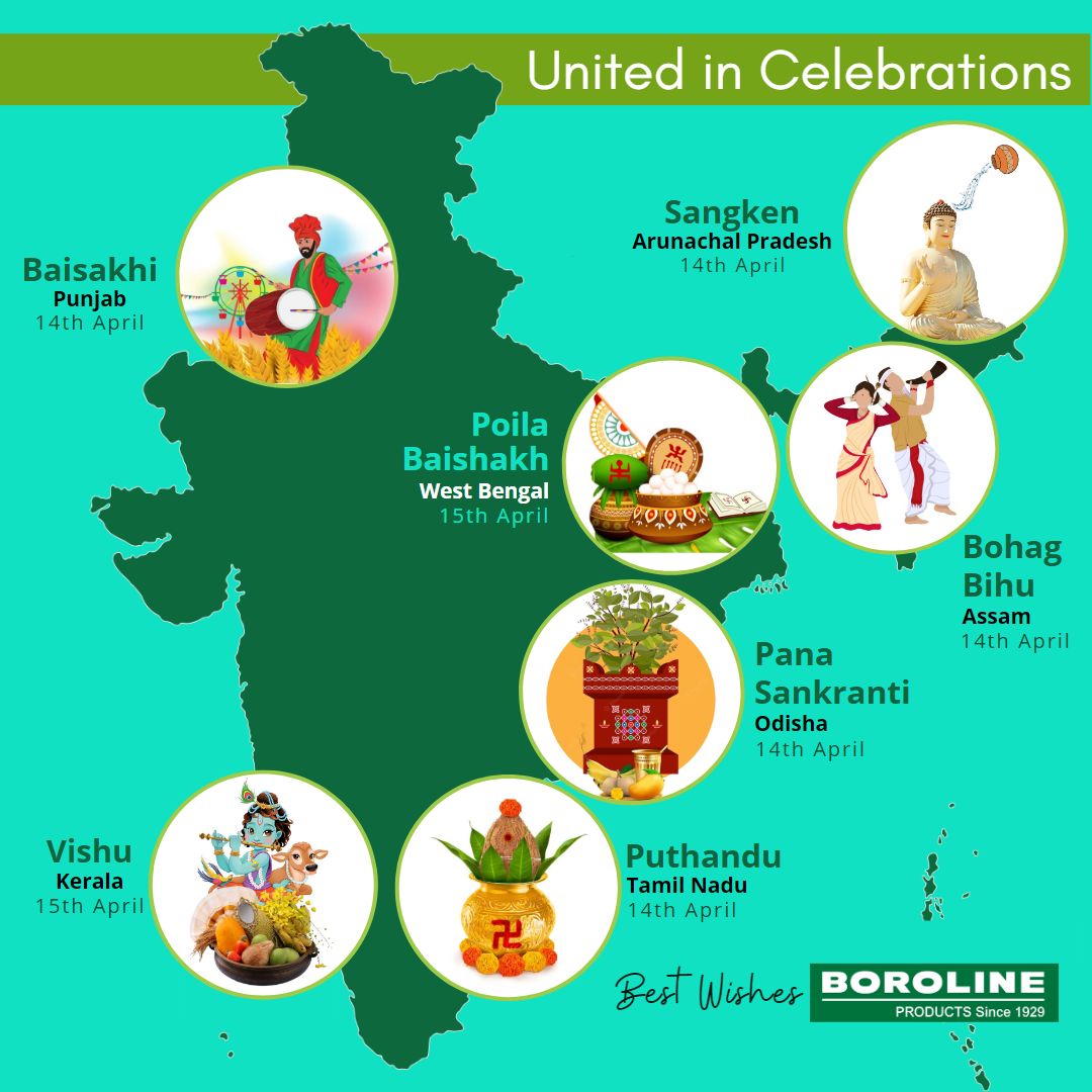 BorolineWorld's tweet photo. From Arunachal Pradesh to Punjab, Kerala to Bengal, this time of the year marks celebrations that unite us as a nation. #Boroline wishes you joy & fulfillment in all your Celebrations of Life!
#BorolineWorld #UnitedInCelebrations #UnitedIndia #Festivals2023 #UnityInDiversity https://t.co/xfNCoy9jnI