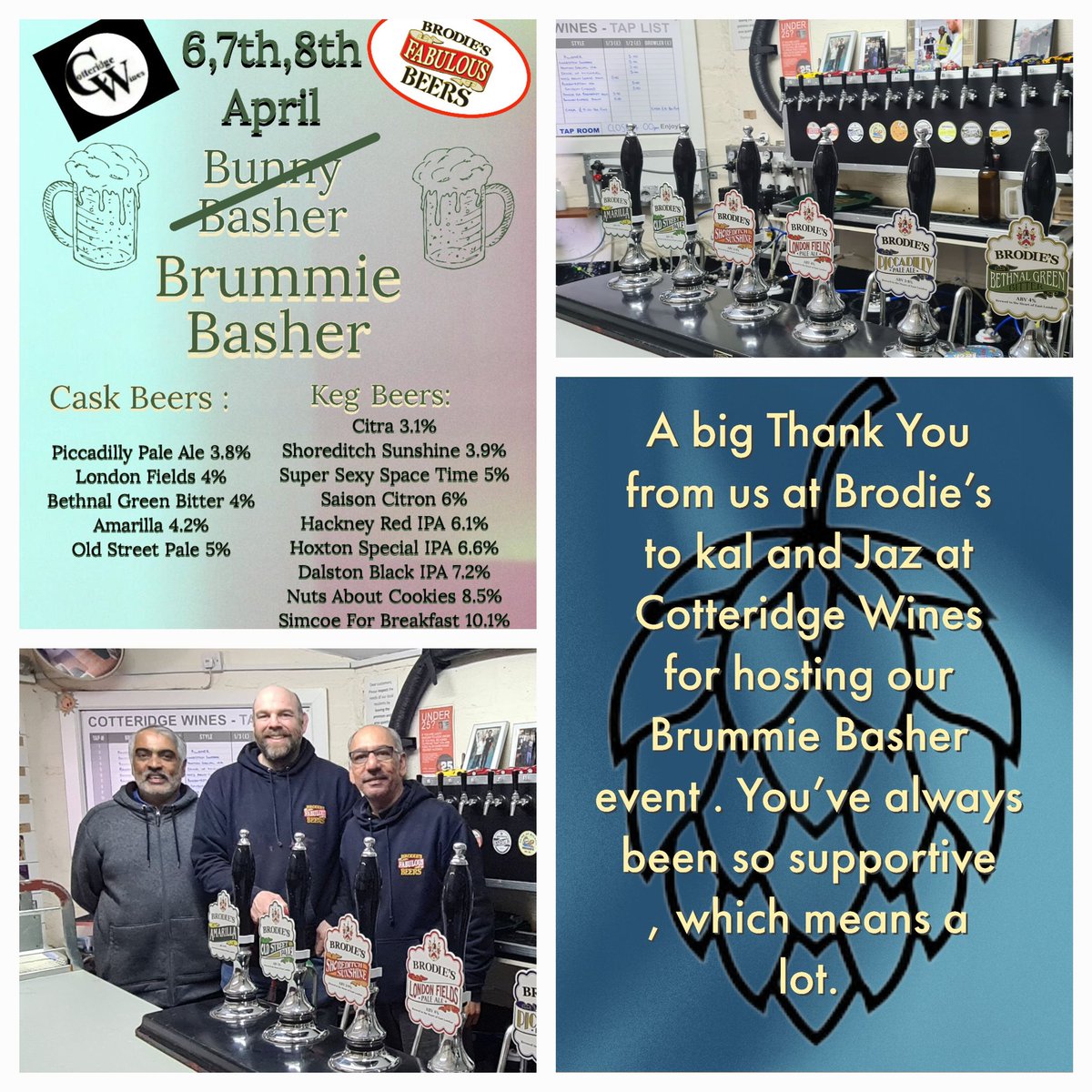 brodiesfabbeers's tweet photo. A big Thank you to kal and jazz @CotteridgeWines and to all the people who attended Brummie Basher . #cotteridgewines #brummiebasher #brodies_fabulousbeers #craftbeerevent #craftbeer #craftbeerlife https://t.co/03jhb54mSr
