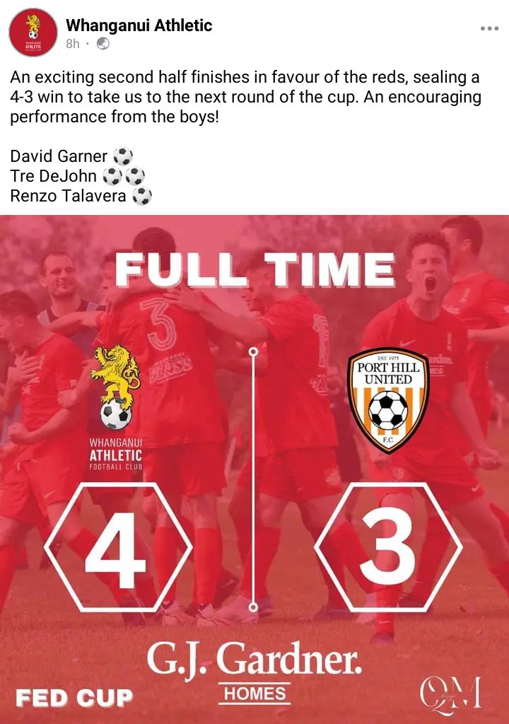 salvamar84's tweet photo. Con el Peruano Juan Sebastian Sánchez Scamarone, Whanganui Athletic le ganó 4-3 a Port Hill por la Federation Cup, Renzo Piñas Talavera ingresó y anotó. @peruanos_mundo https://t.co/EQWwnWxrtR