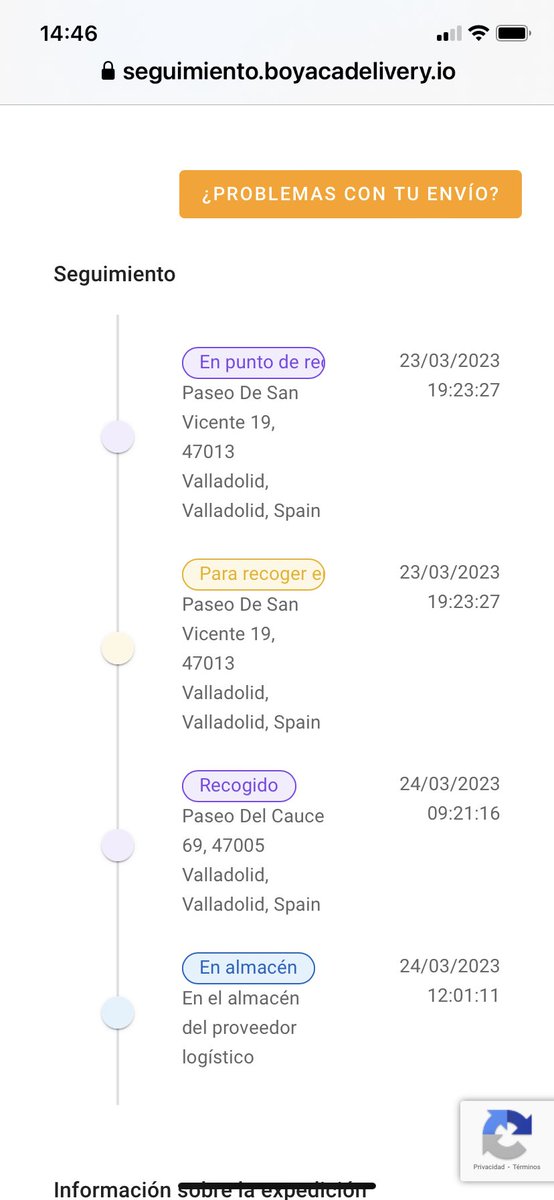 <a href="/vinted/">Vinted</a> Tengo un paquete enviado hace 19 días por  Boyaca que no sé mueve desde el día 24/03. Pueden ayudarme? Que problema hay?