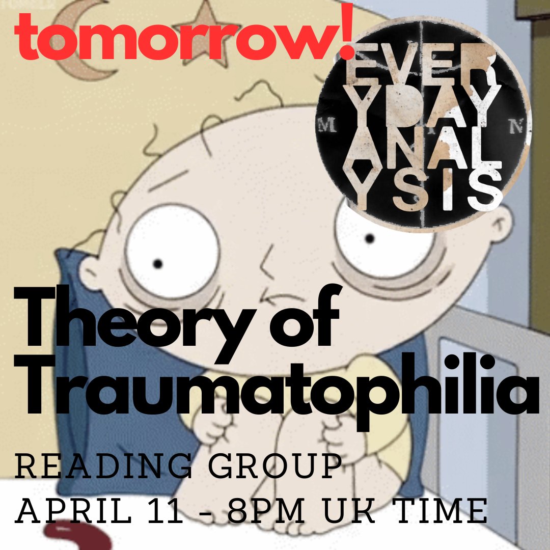 EDAnalysis's tweet photo. Join me TOMORROW (change of plan) with @thepopularpod, @izzydann and @BenPeterMoore to discuss whether we are trauma obsessed or trauma averse. £2 at the link: https://t.co/eI0VWLxdke https://t.co/nc7EbwdV1n