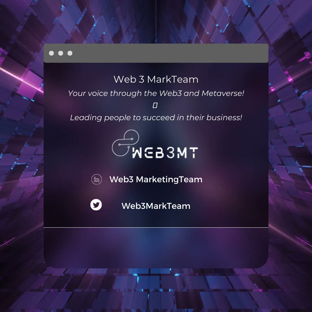 Web3markteam's tweet photo. What is the Web3?
New era of decentralisation.
Learn more in simple terms with us.

#webdevelopment #Web3gaming #web3women #Web3gaming #web3protocol #Decentralization #decentralized https://t.co/GS7u0OJiBG