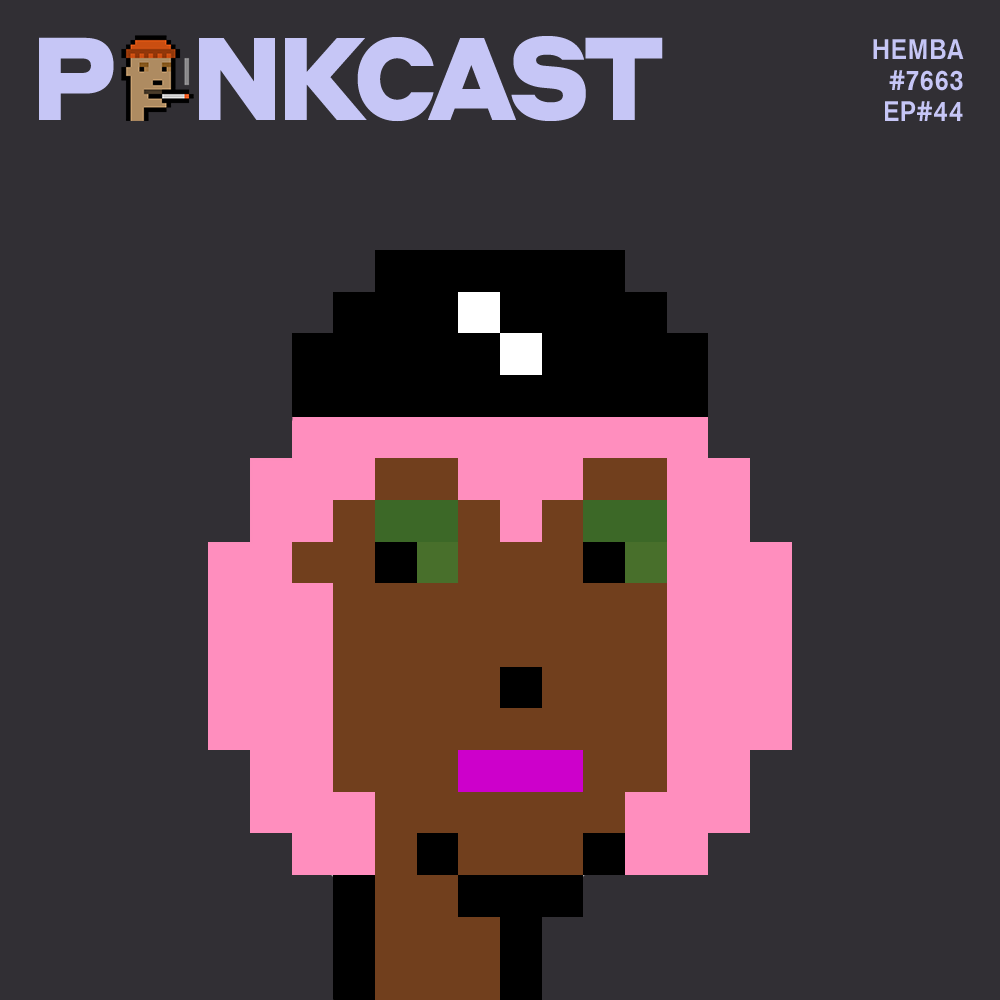 gm Pink Hat Punks! 🔥😎 👑🧷🤘

Episode 44: #Punk7663 <a href="/soldthebottom/">hemba</a>, Crypto King Pin, Entrepreneur &amp; Claimer of ONE THOUSAND PUNKS!!

OUT NOW! Go! Go! Go!
👇

#PunkCast #Cryptopunks #4Atty #GreenEyeShadow #PurpleLipstick #Earring #PinkHat