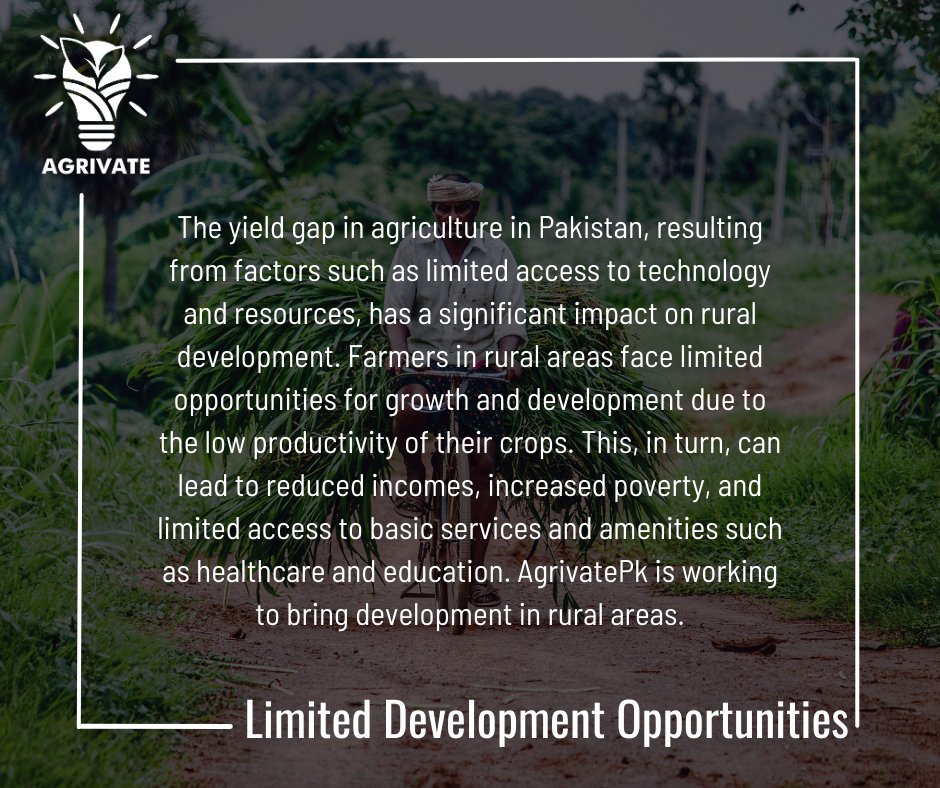 AgrivatePk's tweet photo. (2/2) of their #crops. This, in turn, can lead to #reducedincomes, #increased #poverty, and #limited #access to basic services and amenities such as #healthcare and #education. #AgrivatePk is working to bring development in #rural areas. https://t.co/yto2zHBsCn