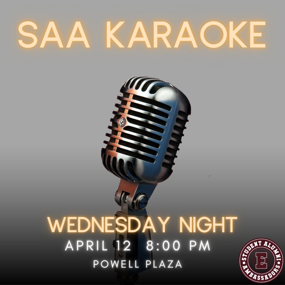 It’s that time of year again!! Campus karaoke is BACK🎤 Prep those vocal cords &amp; bring friends this Wednesday from 8-10pm in Powell Plaza for our first karaoke of the semester!