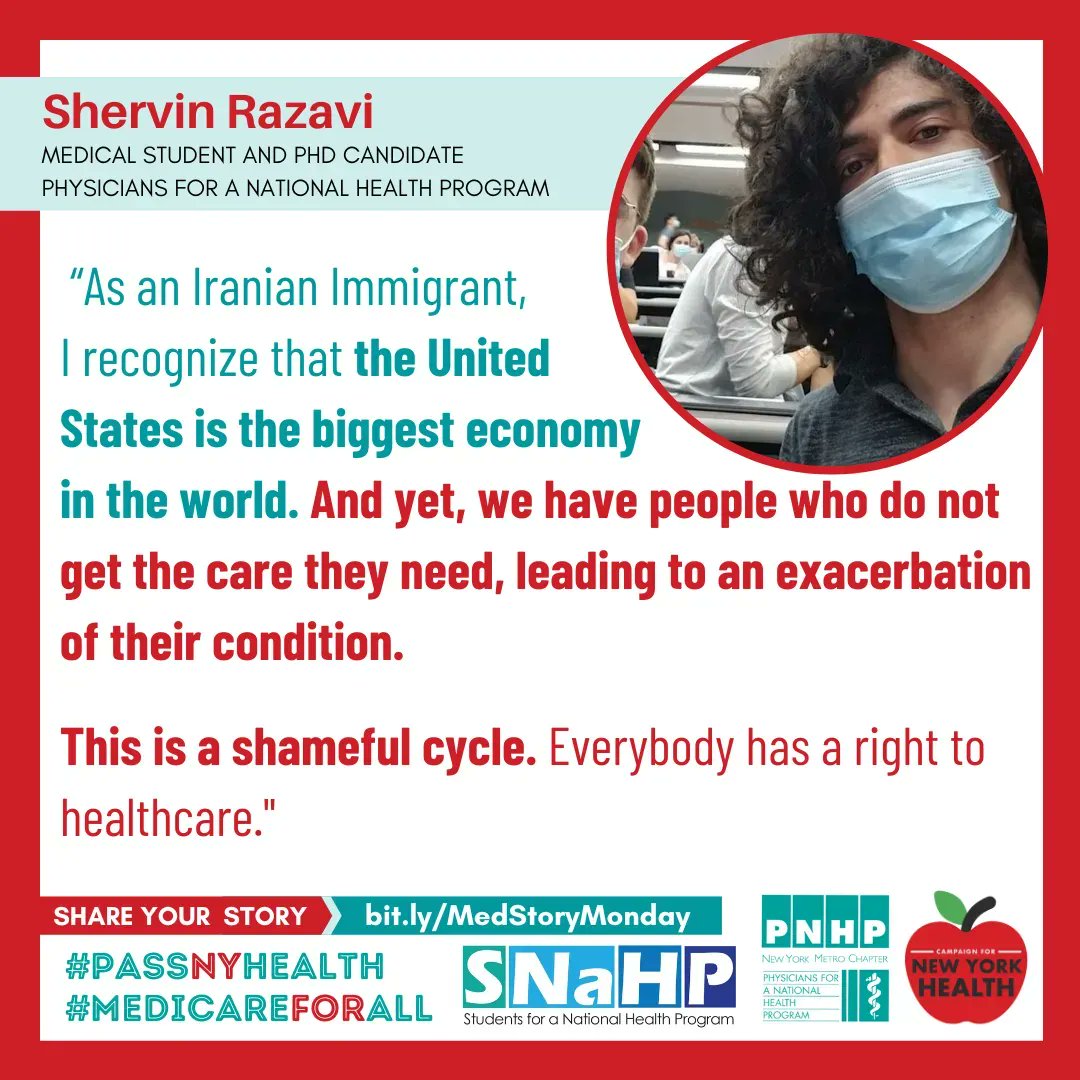 Everybody has a right to healthcare, and we can fight to make that happen! Thank you Shervin for sharing your story!
Share YOUR #MedStoryMonday: buff.ly/3X0ujs2
#PassNYHealth #MedicareForAll