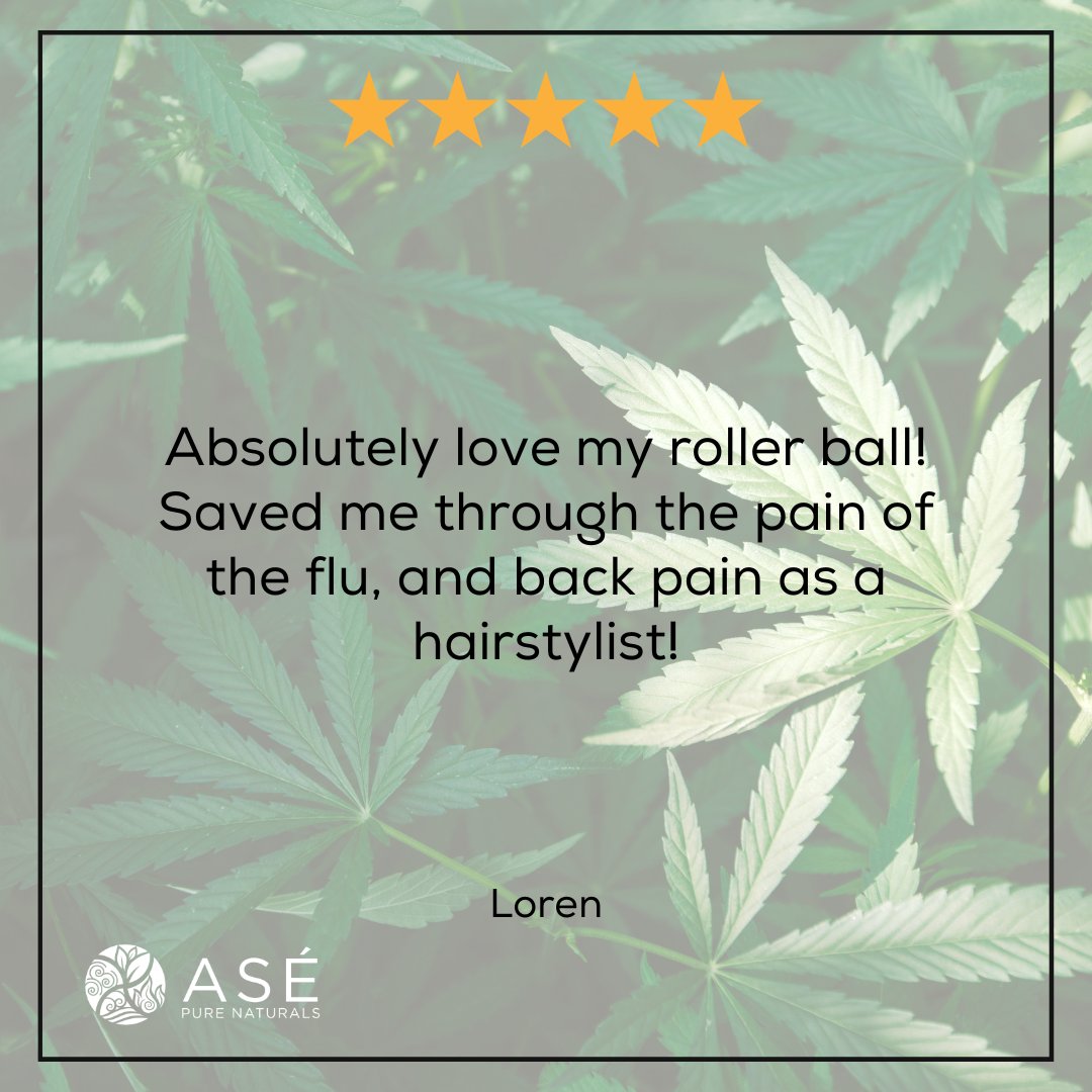 ⭐⭐⭐⭐⭐
Thank you Loren, so happy to hear how Asé has helped you!
.
.
.
#cbdreview #musclerecovery #cbdadvocate #5stars #cbdproducts