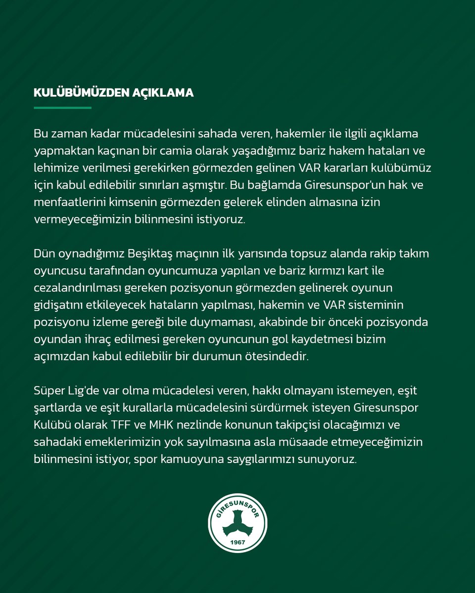 Kulübümüzden Açıklama

🔗 bit.ly/3KMR1A0