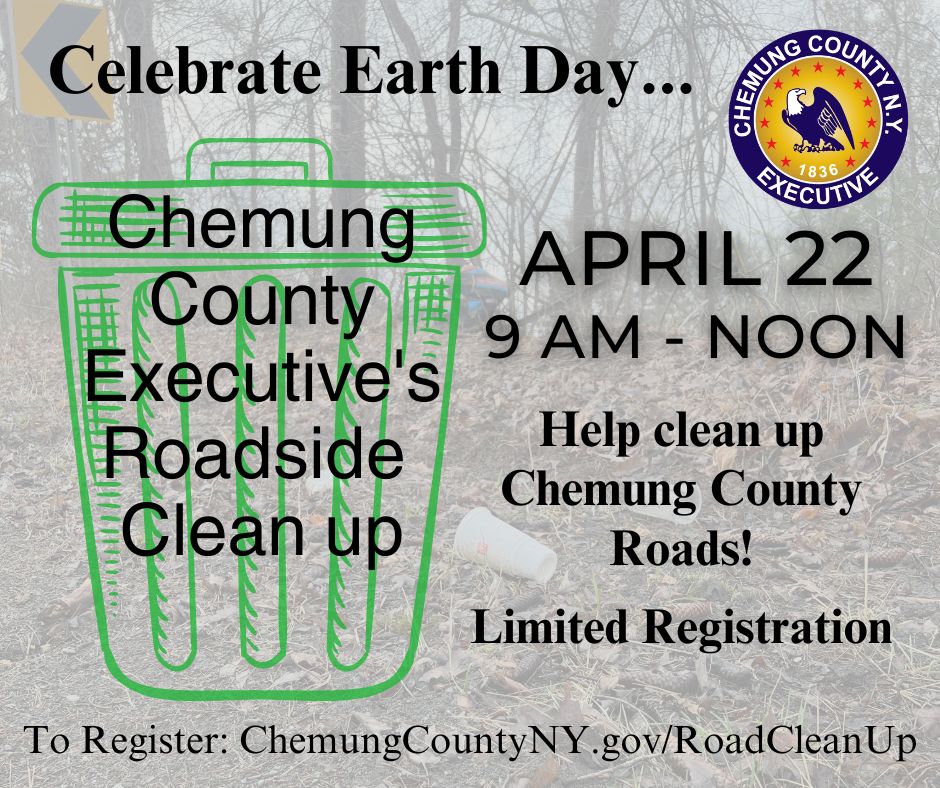 ChemungCounty's tweet photo. An excellent opportunity to celebrate Earth Day and clean up Chemung County roads near you.
To register, go to: https://t.co/f86M9fQwev https://t.co/yLcNiYAmWW