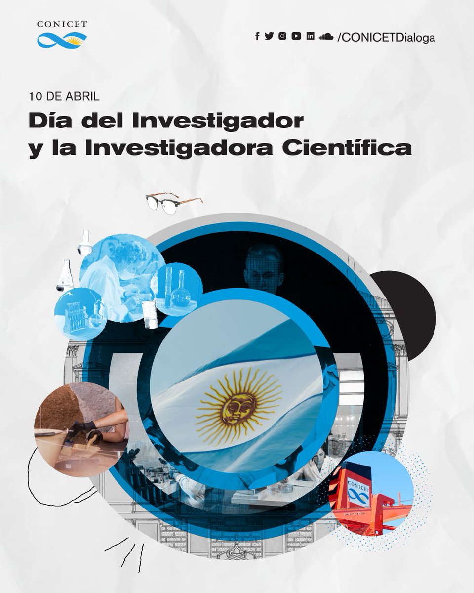 🔵En el Día del Investigador y la Investigadora Científica, el CONICET saluda a quienes fortalecen la #CienciaArgentina con investigaciones de excelencia y con gran compromiso. 
🗓Esta fecha se conmemora en homenaje al nacimiento de Bernardo Houssay, primer presidente del CONICET