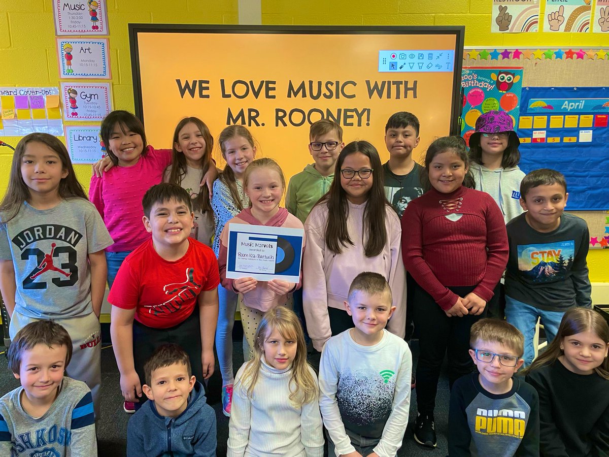 MsBartuch's tweet photo. Room 102 won the Music Marvels award at our PBIS Assembly! 🎶 So proud of these kiddos🤗 https://t.co/HzPJJUkQoK