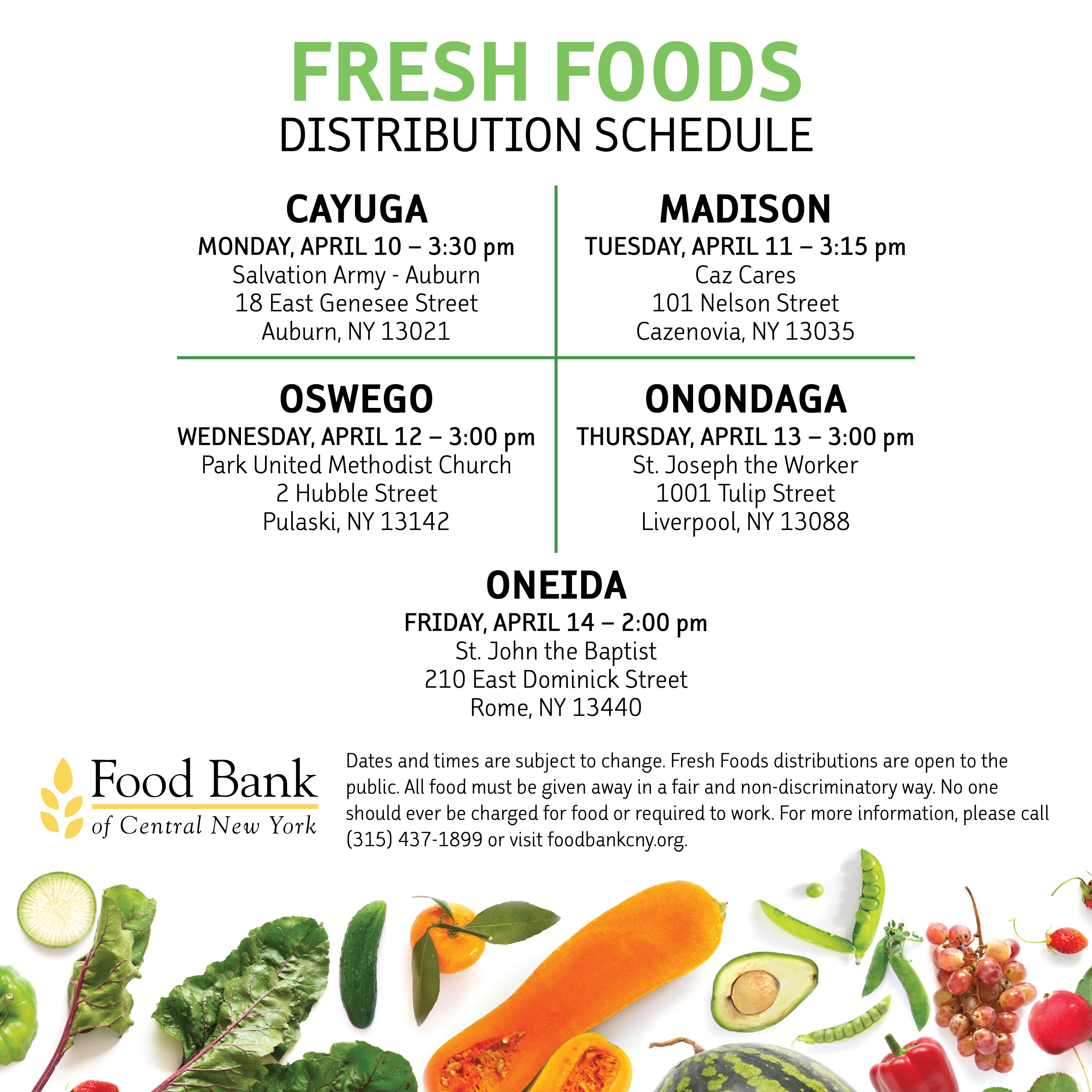 Food Bank of Central New York on Twitter "In need of fresh foods at no