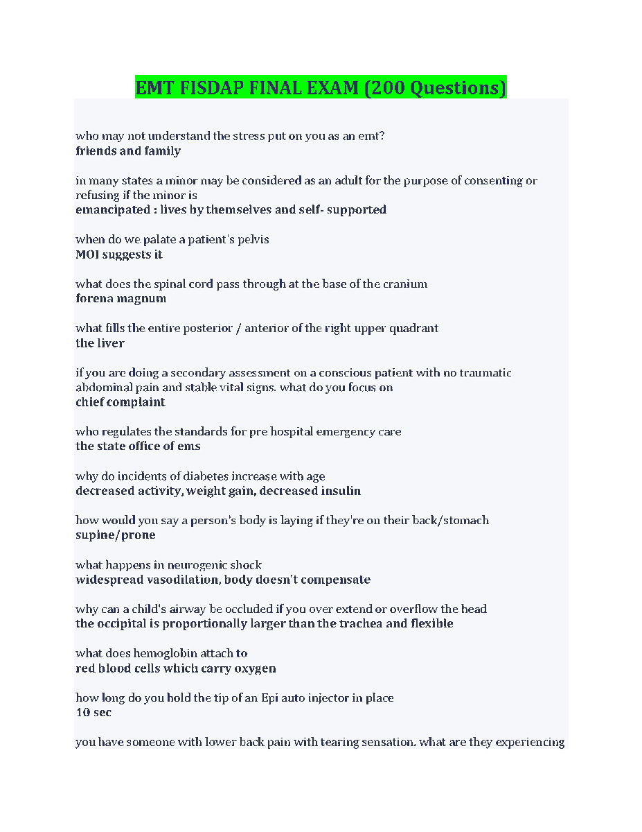 HackedExamStudy's tweet image. EMT FISDAP FINAL EXAM. BRAND NEW 2023!!! #fisdap #emt #finalexam #fliwy #fliwy.com
fliwy.com/item/368948/em…